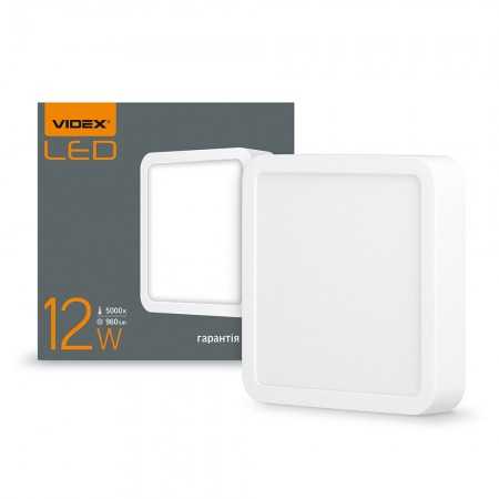 LED светильник накладной квадрат VIDEX 12W 5000K LED светильник накладной квадрат VIDEX 12W 5000K