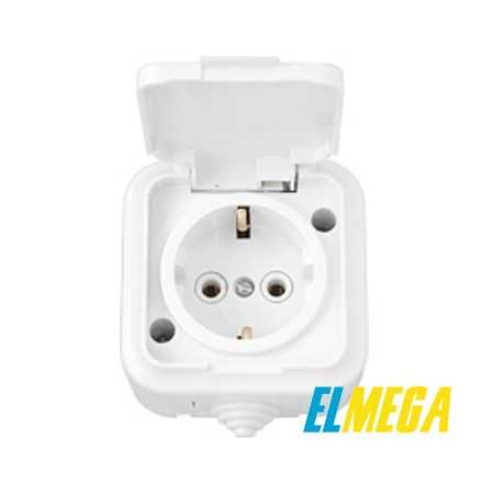 Розетка с заземлением 1-я IP54 РА16-297 Розетка с заземлением 1-я IP54 РА16-297