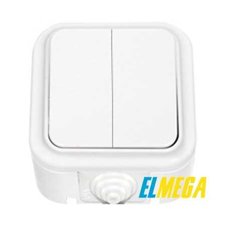 Выключатель 2-клавишный IP54 А16-224 Выключатель 2-клавишный IP54 А16-224