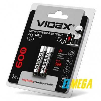 Аккумуляторы Videx HR03 AAA 600mAh double blister