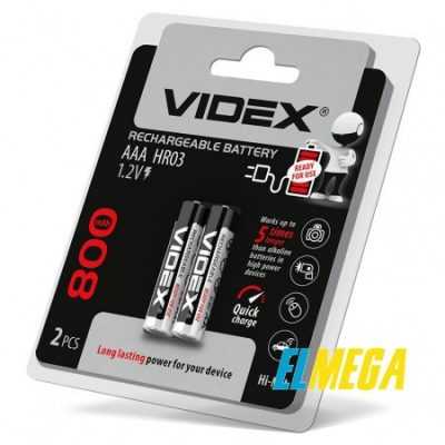 Аккумуляторы Videx HR03 AAA 800mAh double blister