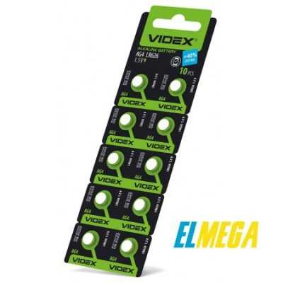 Батарейка часовая Videx AG4 (LR626) blister card 10 pcs