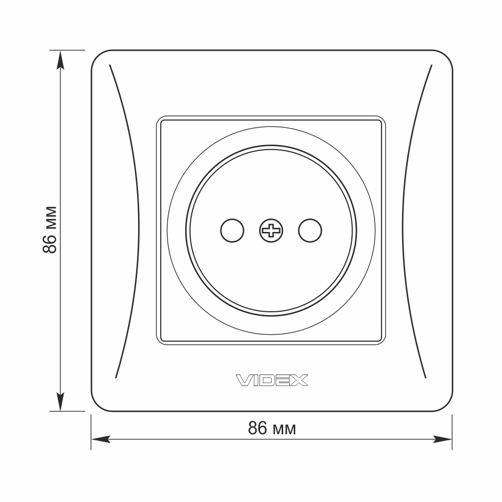 vf-bnsk1--w_drawing-1_1 Розетка 1-я Videx Binera белая