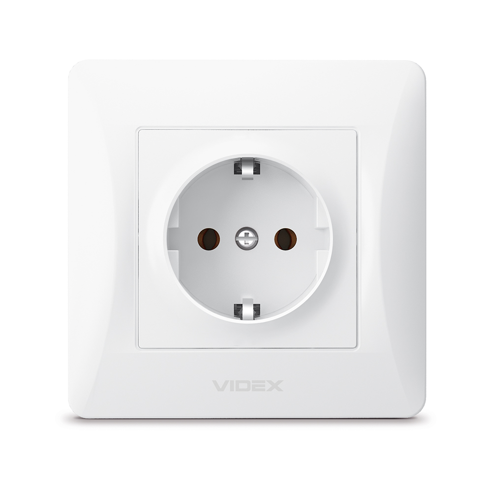 vf-bnsk1g-w_front_1 Розетка 1-я с заземлением Videx Binera белая
