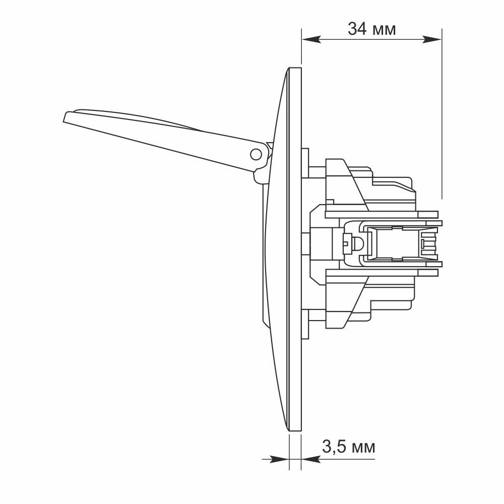 vf-bnsk1gc-w_drawing-2 Розетка 1-я с заземлением и крышкой Videx Binera белая