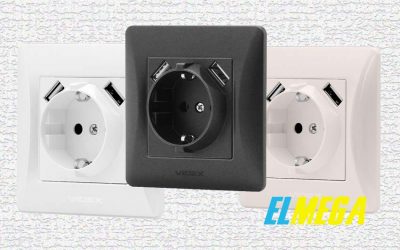 VIDEX BINERA: розетка c заземлением и 2-мя USB