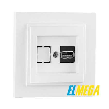 Розетка USB Mono Despina белая Розетка USB Mono Despina белая