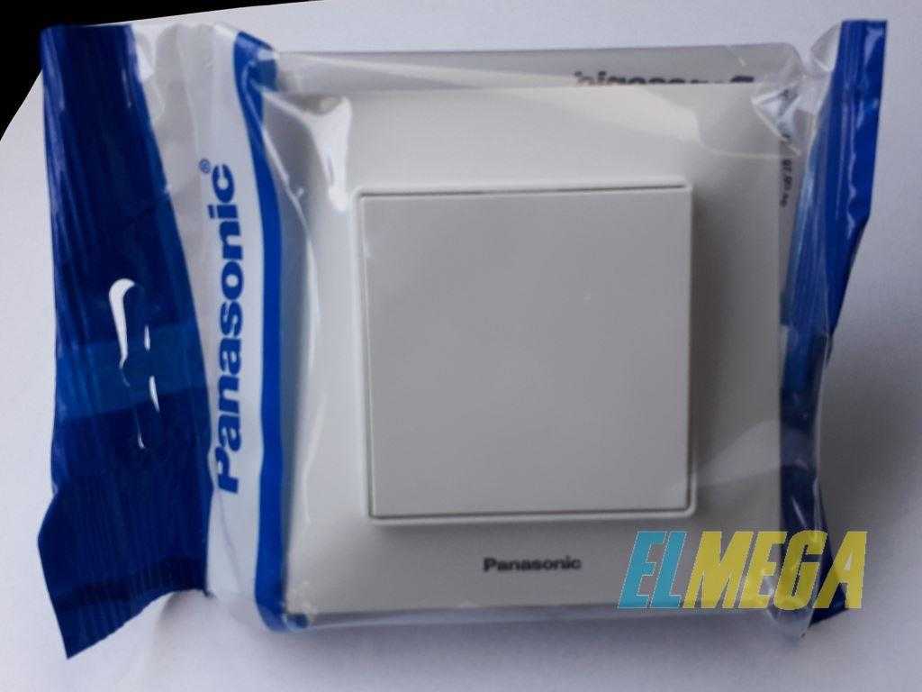 Выключатель 1-клавишный Panasonic Arkedia Slim белый спереди Выключатель 1-клавишный Panasonic Arkedia Slim белый спереди