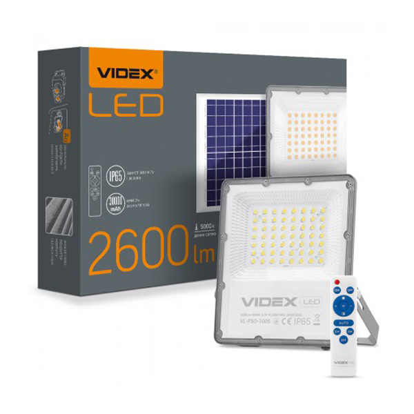 LED прожектор автономный VIDEX 30W 5000K 3.2 V LED прожектор автономный VIDEX 30W 5000K 3.2 V