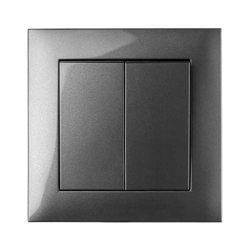Вимикач двоклавішний MARSHEL IDEAL VS10-300 Graffite 2 (копия) Выключатель 2-клавишный MARSHEL Ideal графит