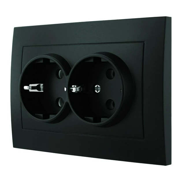 Розетка 2-я с заземлением MARSHEL Ideal черная (RS16-480-B) 2