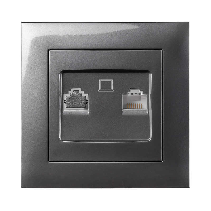 Розетка комп_ютерна MARSHEL IDEAL RC-485 Graffite 2 (копия) Розетка компьютерная MARSHEL Ideal графит